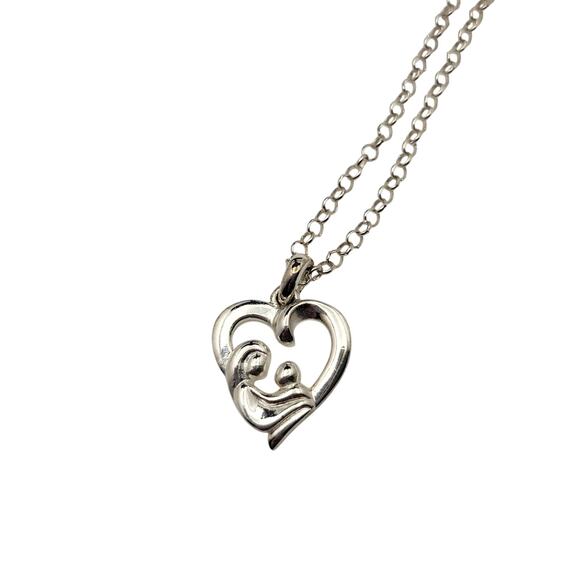 Mexico 925 Mother and Child Necklace - Picture 1 of 7